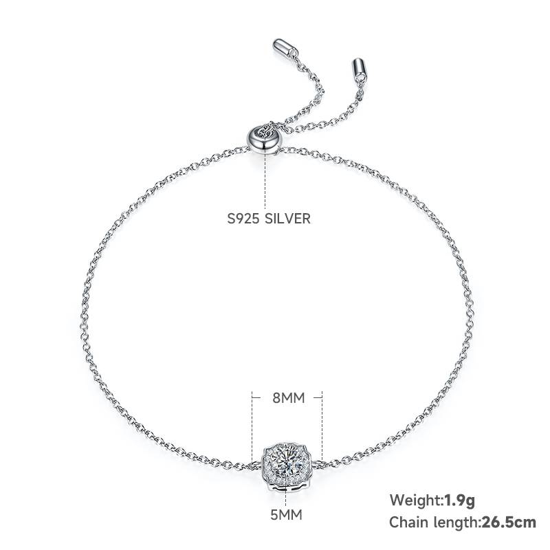 Classic Hairy S925 Silver Plated Platinum Moissanite Diamond Pendant Earnail Set